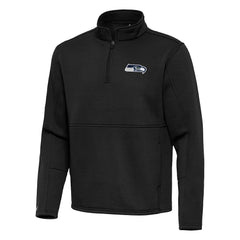 Seattle Seahawks Antigua Twist Quarter-Zip Pullover Jacket Black