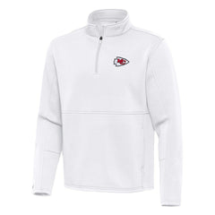 Kansas City Chiefs Antigua Twist Quarter-Zip Pullover Jacket White