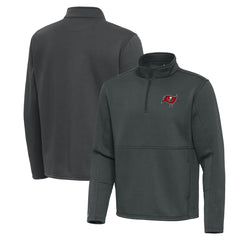 Tampa Bay Buccaneers Antigua Twist Quarter-Zip Pullover Jacket Pewter