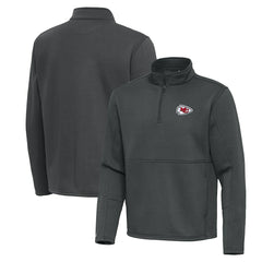 Kansas City Chiefs Antigua Twist Quarter-Zip Pullover Jacket Pewter