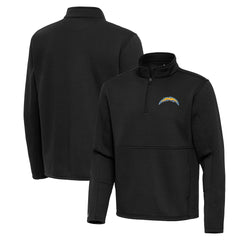 Los Angeles Chargers Antigua Twist Quarter-Zip Pullover Jacket Black