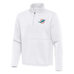 Miami Dolphins Antigua Twist Quarter-Zip Pullover Jacket White