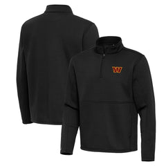 Washington Commanders Antigua Twist Quarter-Zip Pullover Jacket Black