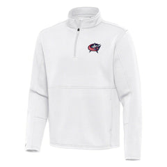 Columbus Blue Jackets Antigua Twist Quarter-Zip Pullover Jacket - White - NHL 202264697