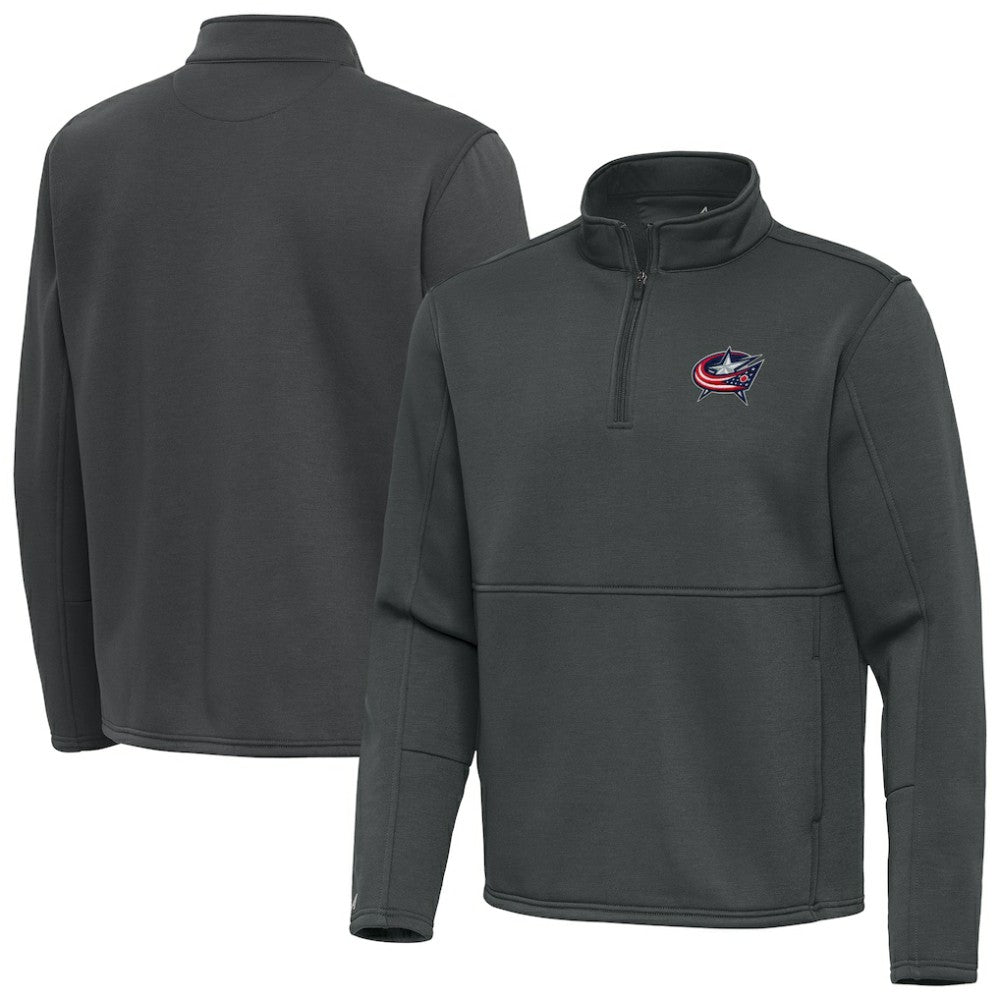 Columbus Blue Jackets Antigua Twist Quarter-Zip Pullover Jacket - Silver - NHL 202264700