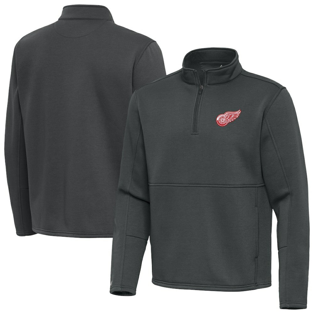 Detroit Red Wings Antigua Twist Quarter-Zip Pullover Jacket - Pewter - NHL 202264709
