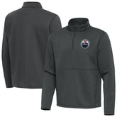 Edmonton Oilers Antigua Twist Quarter-Zip Pullover Jacket - Pewter - NHL 202264718