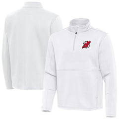 New Jersey Devils Antigua Twist Quarter-Zip Pullover Jacket - White - NHL 202264725