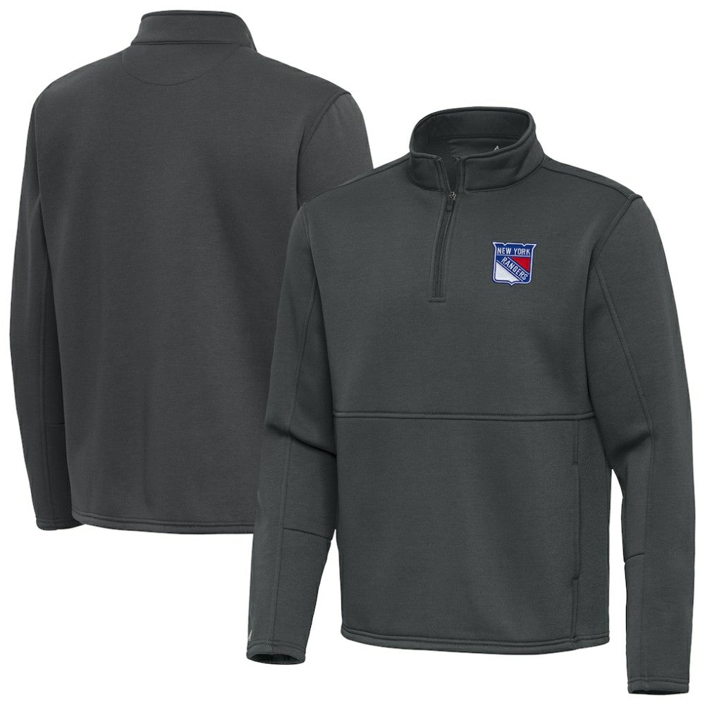 New York Rangers Antigua Twist Quarter-Zip Pullover Jacket - Pewter - NHL 202264751