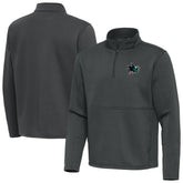 San Jose Sharks Antigua Twist Quarter-Zip Pullover Jacket - Pewter - NHL 202264753