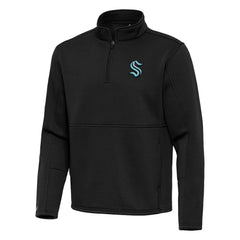 Seattle Kraken Antigua Twist Quarter-Zip Pullover Jacket - Black - NHL 202264761