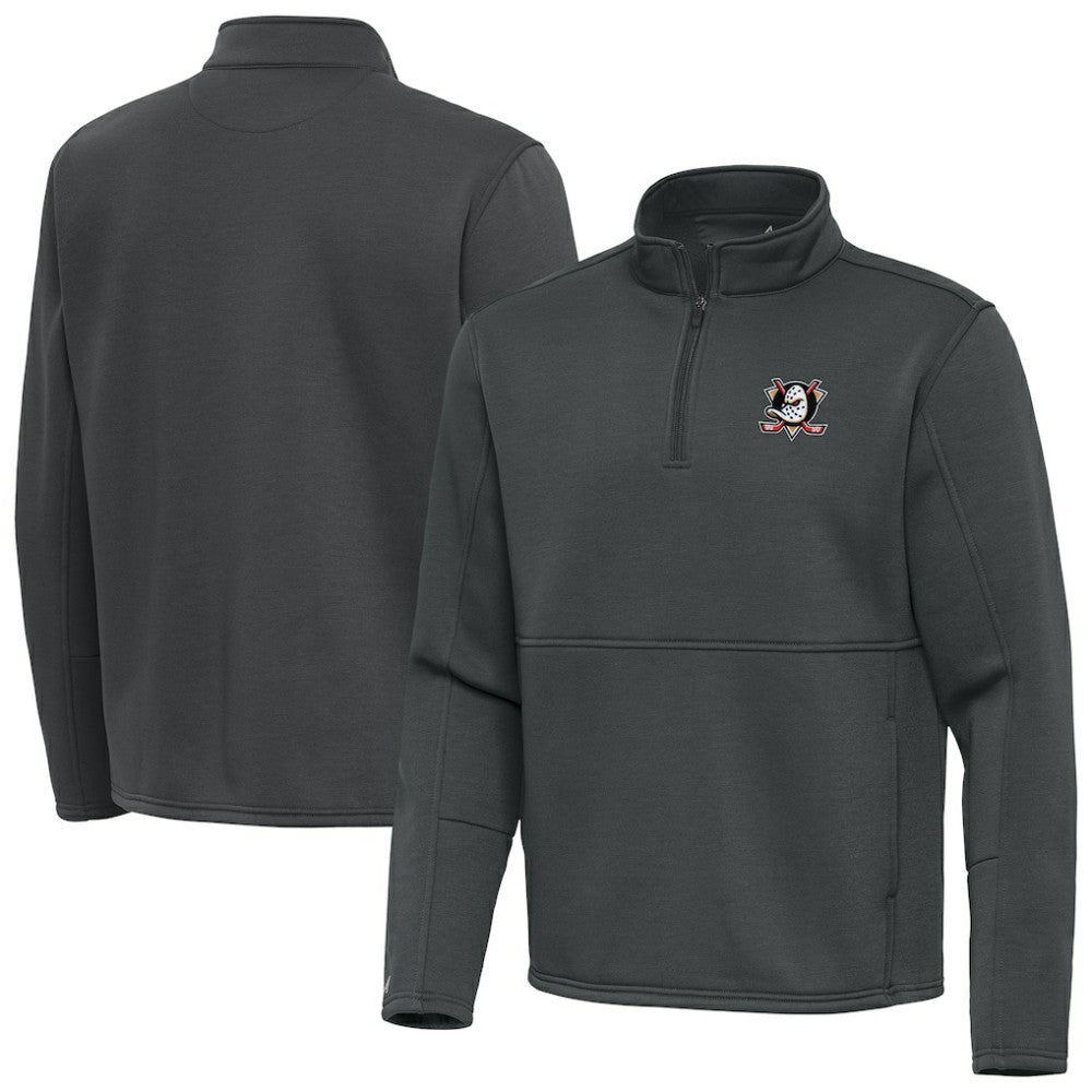 Anaheim Ducks Antigua Twist Quarter-Zip Pullover Jacket - Silver - NHL 202264767