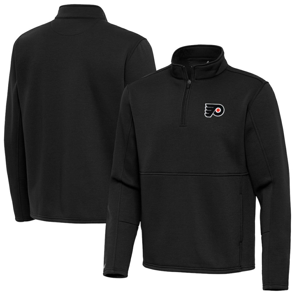 Philadelphia Flyers Antigua Twist Quarter-Zip Pullover Jacket - Black - NHL 202264773
