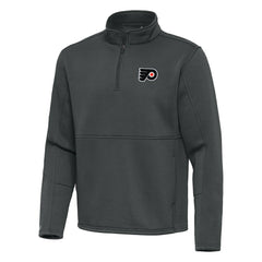 Philadelphia Flyers Antigua Twist Quarter-Zip Pullover Jacket - Pewter - NHL 202264774