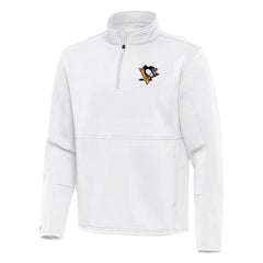 Pittsburgh Penguins Antigua Twist Quarter-Zip Pullover Jacket - White - NHL 202264776