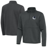 Vancouver Canucks Antigua Twist Quarter-Zip Pullover Jacket - Pewter - NHL 202264786