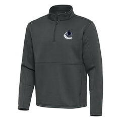 Vancouver Canucks Antigua Twist Quarter-Zip Pullover Jacket - Pewter - NHL 202264786