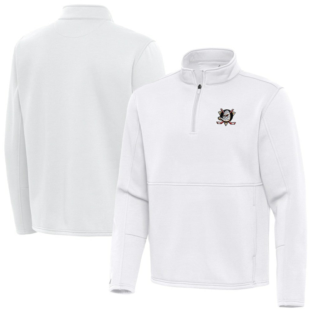 Anaheim Ducks Antigua Twist Quarter-Zip Pullover Jacket - White - NHL 202264792