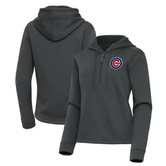 Chicago Cubs Antigua Women's Contemporary Quarter-Zip Hoodie - Pewter - MLB Online