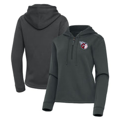 Cleveland Guardians Antigua Women's Contemporary Quarter-Zip Hoodie - Pewter - MLB on Sale