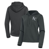 Kansas City Royals Antigua Women's Contemporary Quarter-Zip Hoodie - Pewter - MLB Online