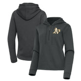 Athletics Antigua Women's Contemporary Quarter-Zip Hoodie - Pewter - MLB Online