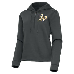 Athletics Antigua Women's Contemporary Quarter-Zip Hoodie - Pewter - MLB Online