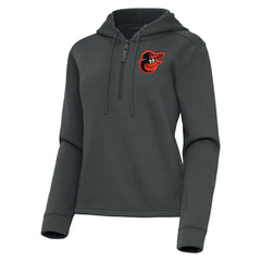 Baltimore Orioles Antigua Women's Contemporary Quarter-Zip Hoodie - Pewter - MLB Sale