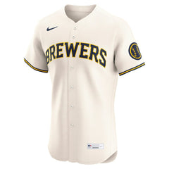 Milwaukee Brewers Nike Home Elite Jersey - Cream - Nike Sale