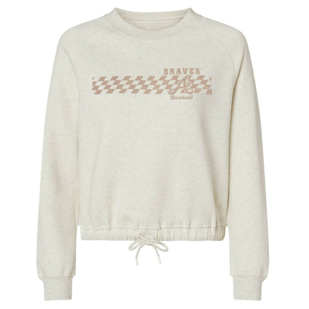 Atlanta Braves Soft as a Grape Women's Tonal Checkered Sweatshirt - Natural - MLB Online