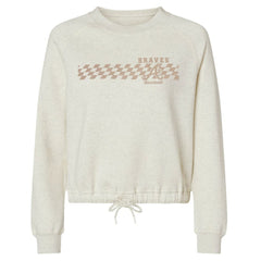 Atlanta Braves Soft as a Grape Women's Tonal Checkered Sweatshirt - Natural - MLB Online
