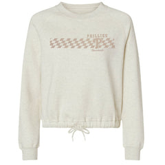 Philadelphia Phillies Soft as a Grape Women's Tonal Checkered Sweatshirt - Natural - MLB Discount