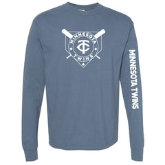 Minnesota Twins Soft as a Grape Women's Pigment Dye Long Sleeve T-Shirt - Navy - MLB on Sale