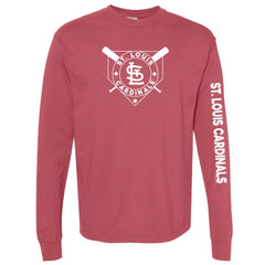 St. Louis Cardinals Soft as a Grape Women's Pigment Dye Long Sleeve T-Shirt - Red - MLB Lifestyle