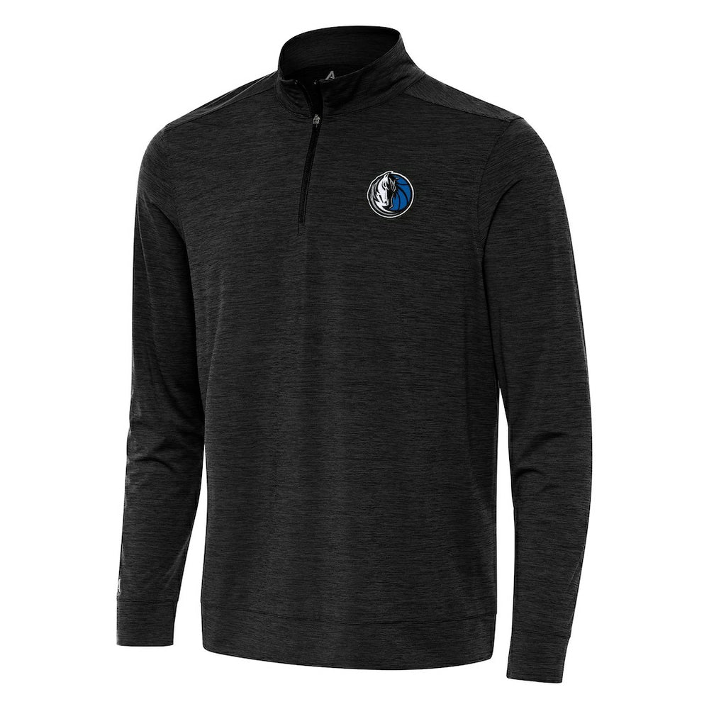 Dallas Mavericks Antigua Bright Quarter-Zip Top Heather Black
