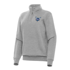 Charlotte Hornets Antigua Women's Victory Quarter-Zip Sweatshirt Heather Gray