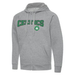 Boston Celtics Antigua Big & Tall Victory Full-Zip Hoodie Jacket Heather Gray