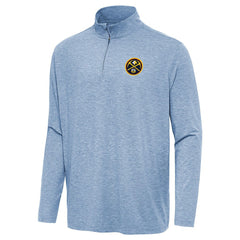 Denver Nuggets Antigua Hunk Quarter-Zip Top Heather Blue