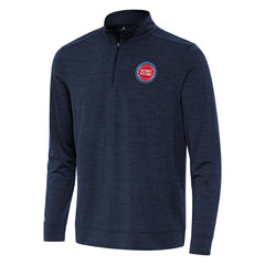 Detroit Pistons Antigua Bright Quarter-Zip Top Heather Navy