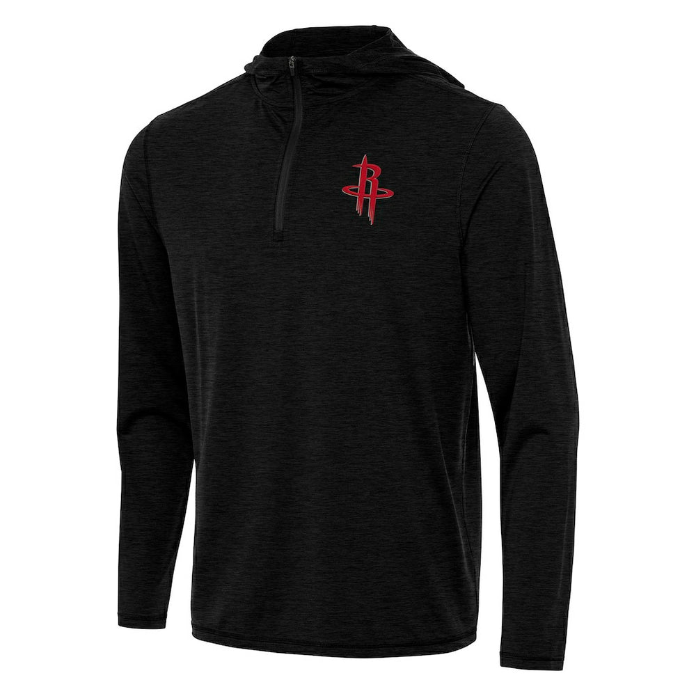 Houston Rockets Antigua Tidy Quarter-Zip Hoodie Heather Black