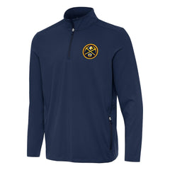 Denver Nuggets Antigua Perilous Quarter-Zip Sweatshirt Navy