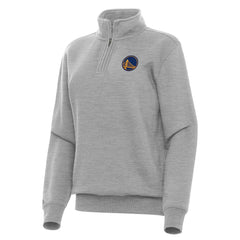 Golden State Warriors Antigua Women's Victory Quarter-Zip Sweatshirt Heather Gray