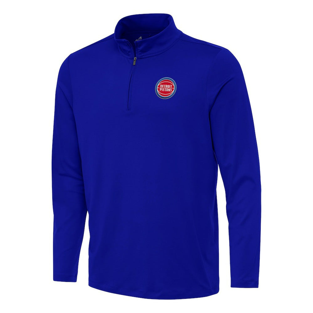 Detroit Pistons Antigua Reprocess Quarter-Zip Top Blue