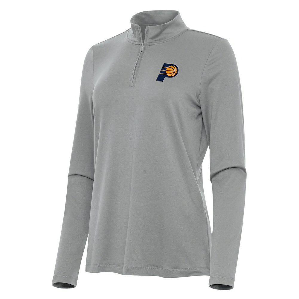 Indiana Pacers Antigua Women's Reprocess Quarter-Zip Top Gray