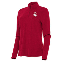 Houston Rockets Antigua Women's Bright Quarter-Zip Top Heather Red