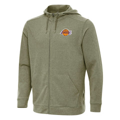 Los Angeles Lakers Antigua Effortless Full-Zip Hoodie Jacket Olive