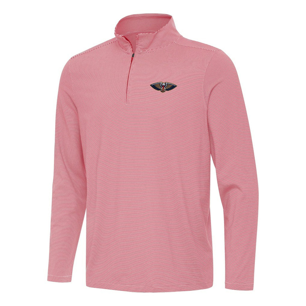 New Orleans Pelicans Antigua Twine Quarter-Zip Top Red