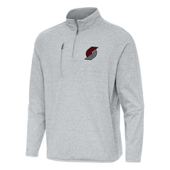 Portland Trail Blazers Antigua Certain Quarter-Zip Tri-Blend Sweatshirt Heather Gray