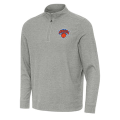 New York Knicks Antigua Subtle Quarter-Zip Sweatshirt Heather Gray