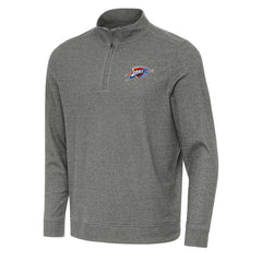 Oklahoma City Thunder Antigua Subtle Quarter-Zip Sweatshirt Heather Black